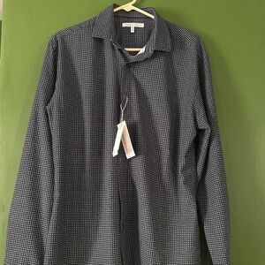 Vince Camuto Men's Dark Blue Checkered Shirt